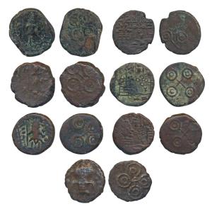 Post-Mauryan, Ujjaini Region, Uninscribed type, Copper Unit (7), obv. Mahakal holding a sp