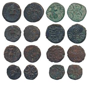 Post-Mauryan, Ujjaini Region, Uninscribed type, Copper Unit (8), obv. Mahakal holding a sp