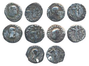 Indo-Greeks, Apollodotus II, Silver Drachm (4), obv. diademed and draped bust of the ruler