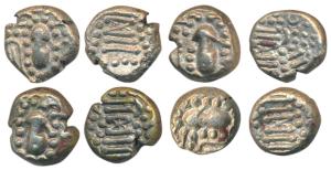 Indo-Sassanian, Base Silver Dramma (4), each 4.95g, Gujarat area. Very Fine. (4)