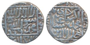 Akbar, Silver Rupee, 11.g, Kalpi Mint, AH 966, Kalima type, legend within square-area, (KM