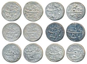 Jahangir, Silver Rupee (6), Lahore Mint, set of 6, ornamental border type, Month Tir, RY 9