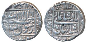 Shah Jahan, Silver Rupee, 11.31g, Khambayat Mint, AH 1045/8, legend within square area (KM