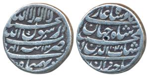 Shah Jahan, Silver Rupee, 11.28g, Tatta Mint, AH 1048/12 (KM 224.18). Very Fine+.