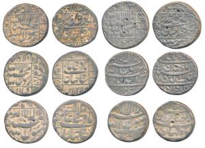 Shah Jahan, Silver Rupee (6), Ahmedabad Mint, AH 1038/Ahd; Akbarnagar; Burhanpur, AH 1042;
