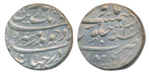 Aurangzeb (AH 1068-1118; 1658-1707 AD), Silver Rupee, Burhanpur Mint, RY 30. (KM 300.24). 