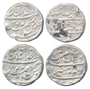 Aurangzeb and Muhammad Shah, Silver Rupee (2), Shahjahanabad Mint, AH 1117/49 & 114X/11, (