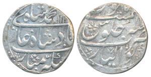 Muhammad Shah, Silver Rupee, Gwalior Mint, AH 11xx, RY 11 (KM 436.25). Broad flan, Very Fi