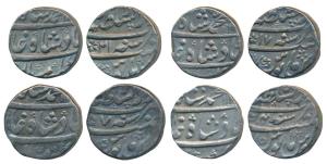 Muhammad Shah, Silver Rupee (4), Dar-us-Sultanate Lahore Mint, AH 114X/17, RY 4, 7 and 21,
