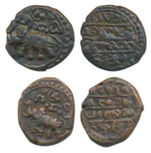 Krishna Raja Wodeyar (AH 1225-1285/1810-1868 AD), Copper 5 Cash, type IV, obv. caparisoned