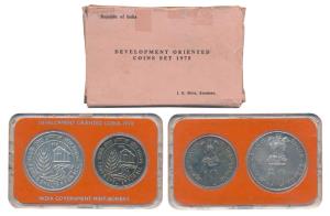 1978 Uncirculated Set, Food and Shelter For All, set of 2, Rupees 10 and 50. Within origin