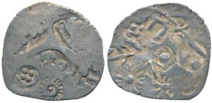 Archaic Punch-marked Coinage, attributed to Magadha Janapada, Silver Vimshatika, 4.49g, G/