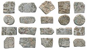 Archaic Punch-marked Coinage, Mauryan Imperial Series, Silver Karshapana (20), obv. variou