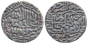 Akbar, Silver Rupee, 11.14g, Dar-ul-Khilafat Jaunpur Mint, AH 977, Kalima type (KM 80.10).