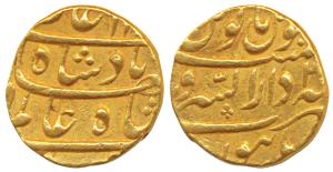 Shah Alam Bahadur (AH 1119-1124; 1707-1712 AD), Gold Mohur, 10.98g, Dar ul-Sarur Burhanpur