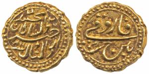 Tipu Sultan, Gold Pagoda, 3.39g, Patan Mint, the denomination Faruqi and Mint name with RY