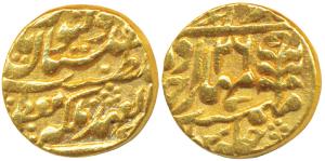 Ram Singh (AH 1251-1298; 1835-1880 AD), Gold Mohur, 10.81g, Sawai Jaipur Mint, with the na