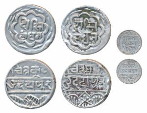 Udaipur Mint, Swarupshahi Series, Dosti Landhan Issue, Silver Rupee (2), hammered coinage;