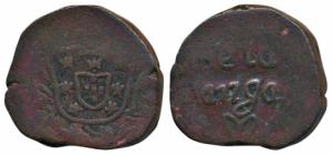 Goa, Jose the Reformer (Joseph) (1750-1777 AD), Copper ½ Tanga (30 Reis), 20.19g, obv. cro
