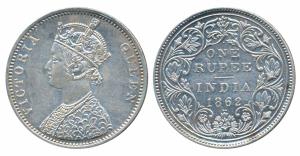 Victoria Queen, Silver Rupee, 1862, Bombay Mint, A / II / 1 / 2 (Prid 103). Extremely Fine