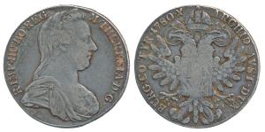 Austria, Maria Theresa, Silver Thaler, 27.92g, 1780, obv. without the initials SF under th