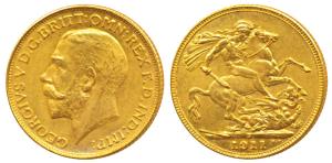 Canada, George V, Gold Sovereign, 8g, Ottawa Mint, 1911 (KM 20). Extremely Fine, Rare.