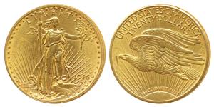 United States of America, Saint-Gaudens double eagle Gold $ 20, 33.4g, Liberty standing on