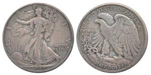 United States of America, Silver ½ Dollar, 12.45g, 1942, obv. walking liberty; rev. an eag