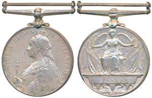 Queen’s Sudan Medal, Silver, 1899, obv. Jubilee bust of Queen Victoria, rev. Victory holdi