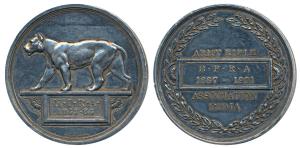 Army Rifle Association India, Silver Medal, 94.74g, obv. Lioness with N.I.R.A. (North Indi
