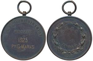 Army Sports Control Board A.S.C.B., Copper Medal, 36.7g, obv. A.S.C.B. India within laurel