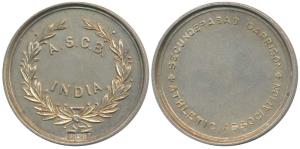 Army Sports Control Board A.S.C.B., Silver Medal, 24.3g, obv. A.S.C.B. India within laurel