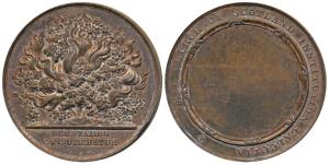 Free Church of Scotland Institution Calcutta, Copper Medal, obv. a burning bush, (But it w