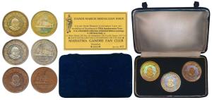 Dandi March Medallion, set of 3, All Copper, one with gold gilt, the second with silver gi
