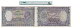 George VI, Rupees 1000, 1st issue, 1938, Calcutta, signed J. B. Taylor, (J&R 4.8.1B). Grad