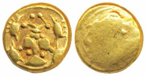 Vijayanagar Empire, Achyuta Deva Raya (1529-1542 AD), Gold Pagoda, 3.38g, obv. Gandabherun
