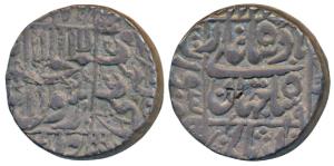 Shah Jahan, Silver Rupee, 11.5g, Surat Mint, legend within square area, RY 29, complete mi