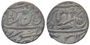 Muhammadabad Banaras Mint, Silver Rupee, 11.19g, in name of Shah Alam II, RY 26, fish, fla