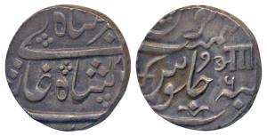 Anand Rao (AH 1215-1235; 1800-1819 AD), Silver Rupee, Petlad Mint, in name of Muhammad Akb