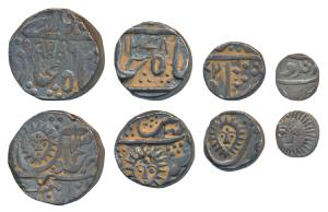 Tukoji Rao II (AH 1261-1304; 1844-1886 AD), set of 4, Silver Rupee, ½, ¼ and 1/8, Malhar N