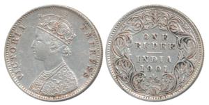 Victoria Empress, Silver Rupee, 1901, Calcutta Mint, Mule, A4 / I / C incuse, left over ob