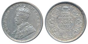 George V, Silver Rupee, 1911, Calcutta Mint (Prid 207). Extremely Fine.