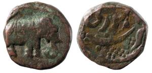Haider Ali (AH 1174-1197; 1761-1782 AD), Copper Paisa, 12.96g, Balhari Mint, elephant walk