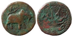 Tipu Sultan, Copper Paisa, 11.26g, Bengalur Mint, AM 1200, decorated field on rev. (KM 33.