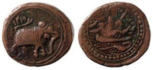 Tipu Sultan, Copper Paisa, 11.02g, Bengalur Mint, AM 1219, decorated field on rev. (KM 33.