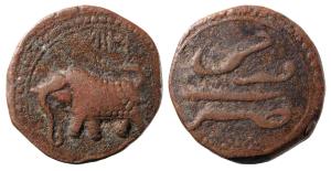 Tipu Sultan, Copper Paisa, 10.97g, Farrukhi Mint, AM 1218 (KM 53.2). Very Fine.