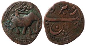 Tipu Sultan, Copper Paisa, 10.47g, Patan Mint, AM 1223 (KM 123.5). Very Fine.