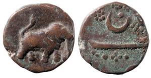 Tipu Sultan, Copper Paisa, 12.73g, Patan Mint (KM 123.12). Very Fine.