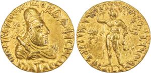 Kushanas, Vima Kadphises (100-127/8 AD), Gold Dinar, 7.99g, obv. bust of the king facing r
