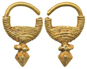 Gold Jewellery, (c. 18th century) 1.34g, ear or nose ornament, Gujarat region. Extremely F